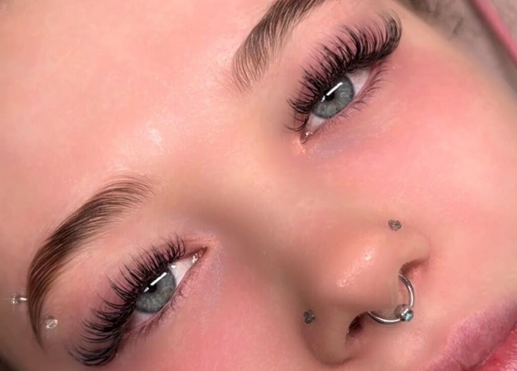 Close-up of eyelash extensions at Paloma House Sandbanks, Poole, England, GB.