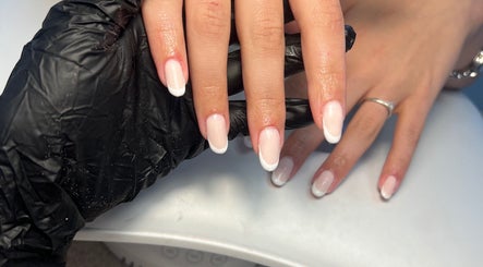 Elegant French manicure at Glossed by CLG in Clydebank, Scotland, GB.
