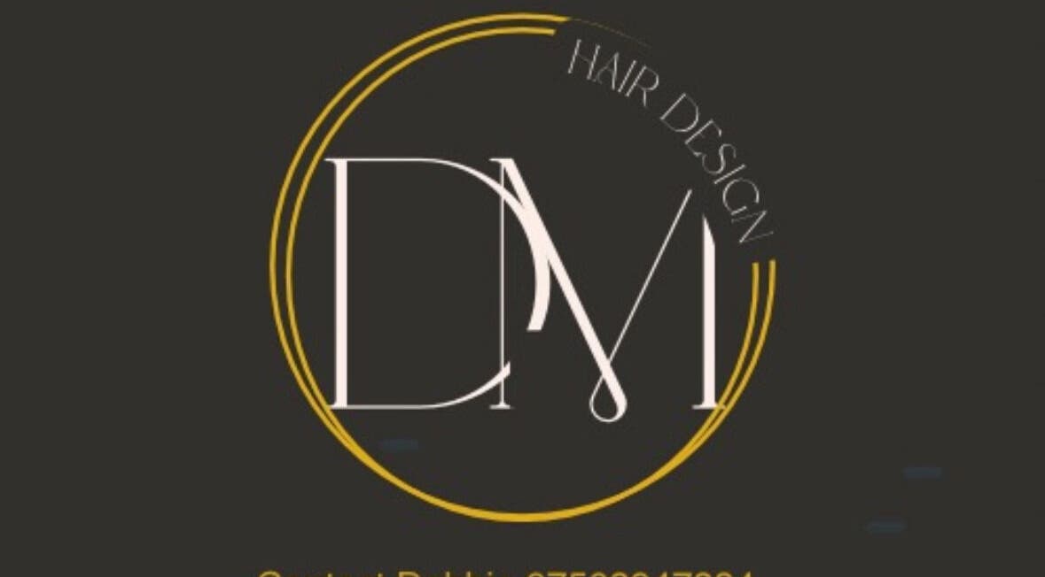 DM Hair Design logo in Bellshill, Scotland, GB featuring stylish typography in a circular design.