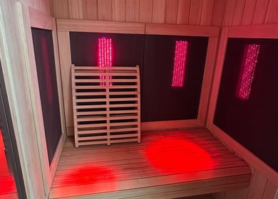Luxurious infrared sauna at The Body Transformation Zone, South Shields, England, GB promoting relaxation.