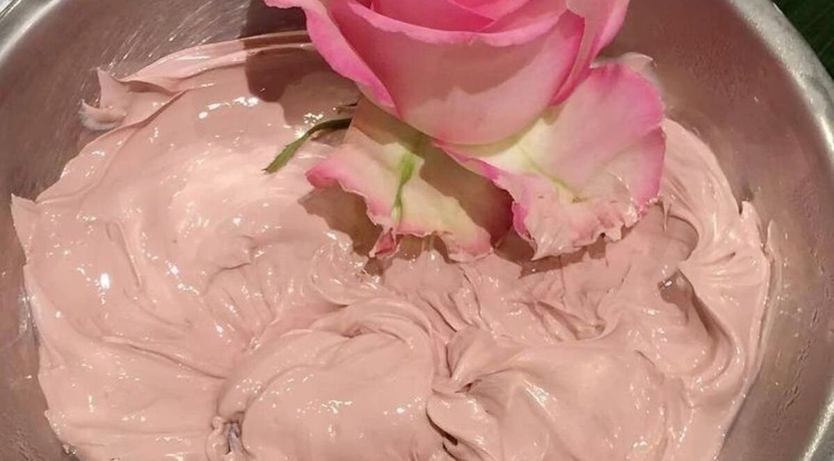 Luxurious rose-infused facial cream at Bare Facials By Bibi in New York, New York, US.