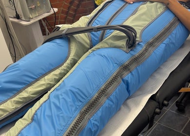 Pressotherapy treatment at re:balance, Windsor, England, GB offers relaxation and detox benefits.