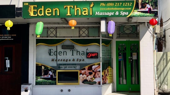 Eden Thai Massage & Spa - Mount Eden entrance, Auckland, NZ. Vibrant storefront with colorful lanterns.