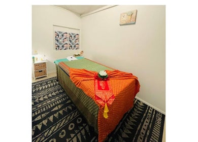 Massage table with orange cloth at Eden Thai Massage & Spa - Mount Eden, Auckland, Auckland, NZ.