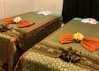 Relaxing massage tables at Eden Thai Massage & Spa - Mount Eden, Auckland, NZ with elegant decor.