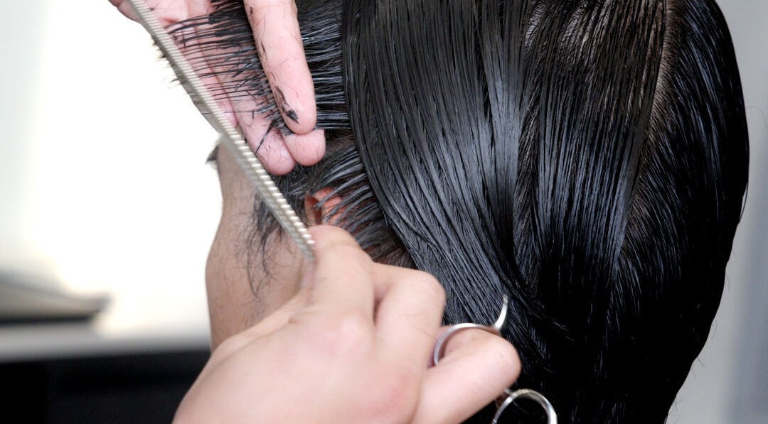 A stylist cuts hair at Whistle & Flute Barber Studio, Auckland, Auckland, NZ, showcasing expert hair techniques.