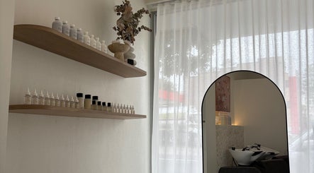 Elegant beauty salon shelves and mirrors at Haus Of Serenity, Manly, New South Wales, AU.