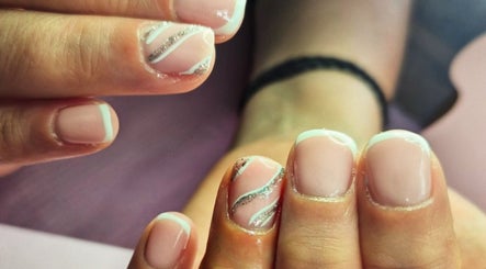 Elegant nail design with glitter at Nails with Carly, Great Bookham, England, GB.