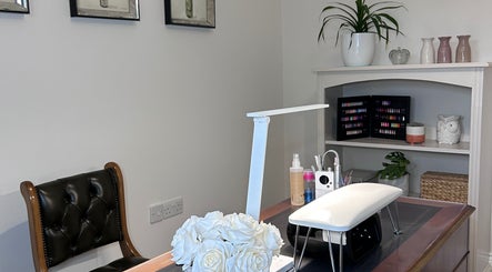 Elegant nail salon setup at Anna Paints Nails in Bracon Ash, England, GB, featuring tasteful decor and nail tools.