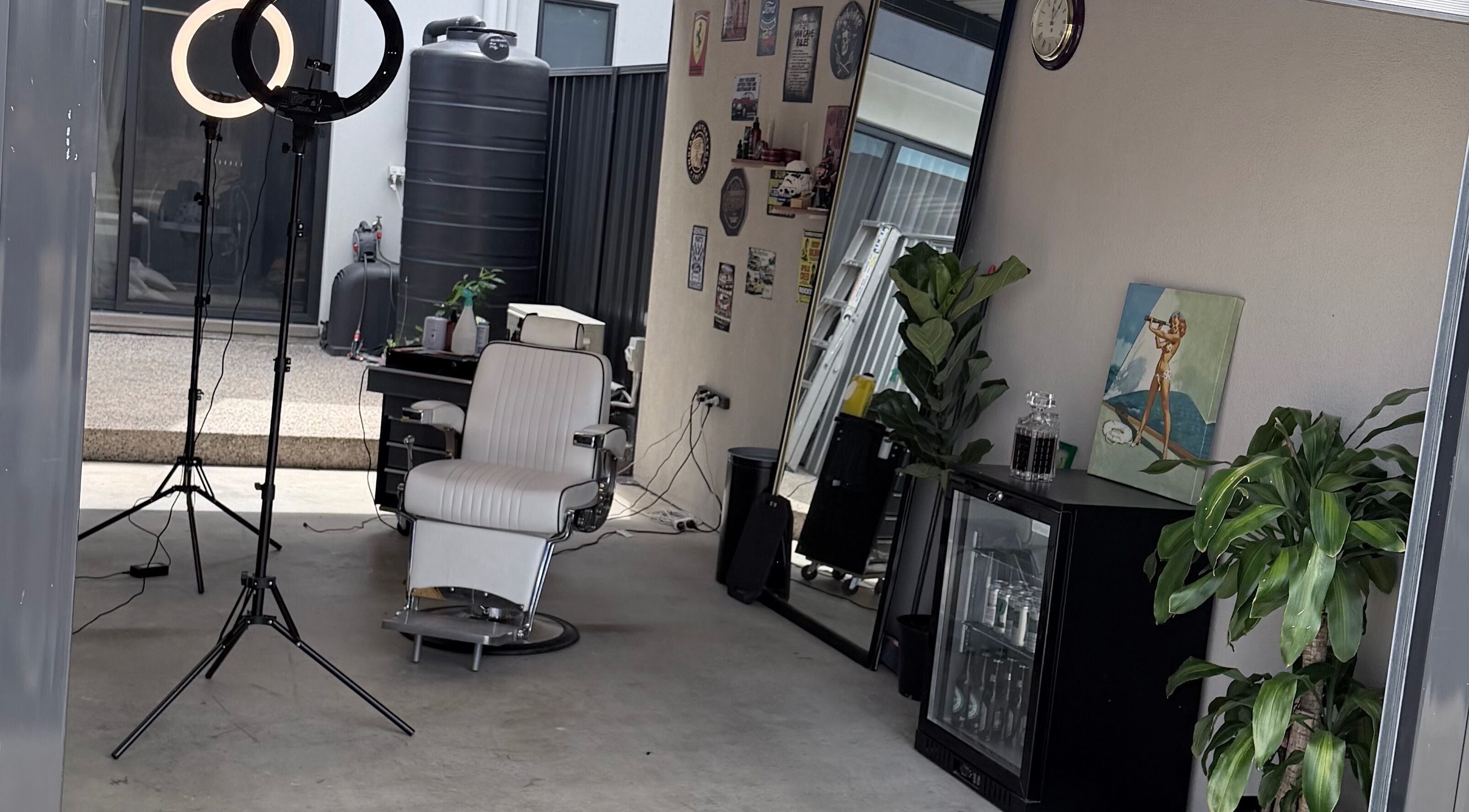 Cozy salon at TheGarageChair in Port Adelaide, South Australia, AU with stylish decor and professional lighting.