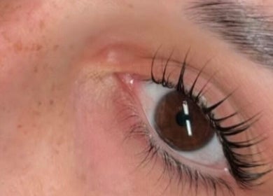 Close-up of a beautifully groomed eye showcasing professional lash extension at Lanisbeautylane, Melbourne, Victoria, AU.