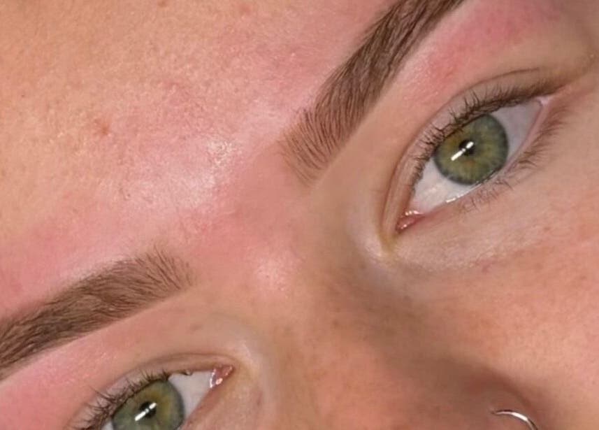 Close-up of expertly shaped eyebrows at Lanisbeautylane - Caulfield, Melbourne, Victoria, AU.