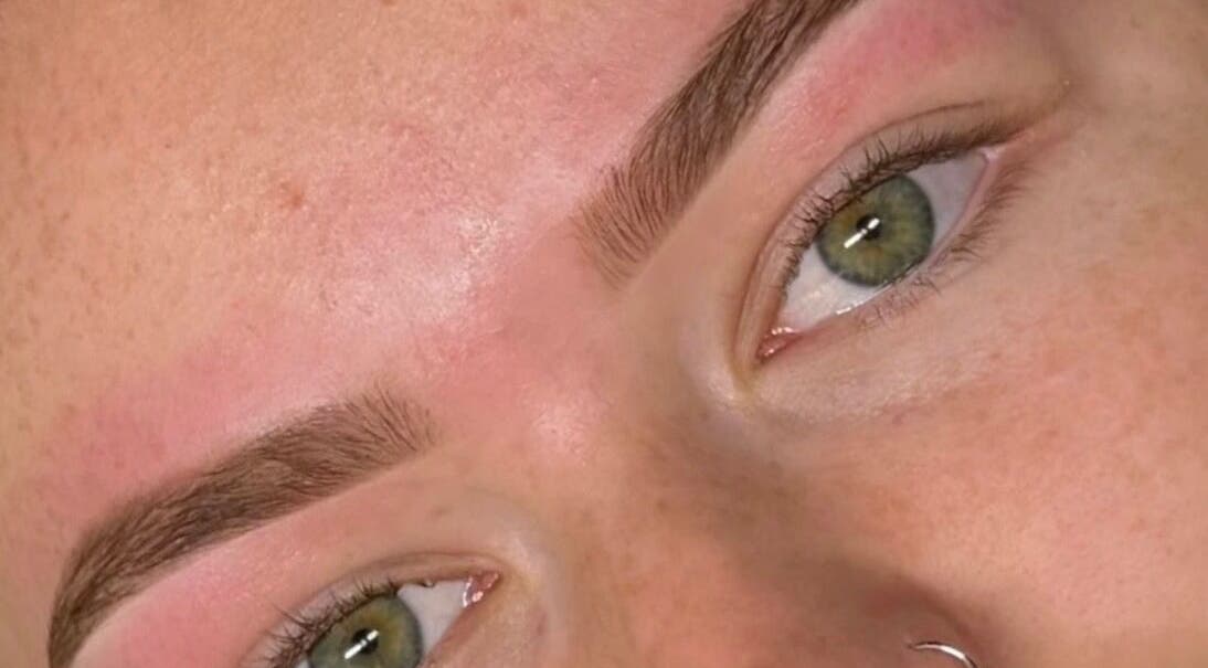 Close-up of expertly shaped eyebrows at Lanisbeautylane - Caulfield, Melbourne, Victoria, AU.