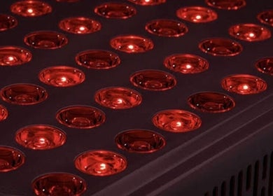 Red LED light therapy panel at Intentional Atmosphere wellness Studio in Parys, Free State, ZA.