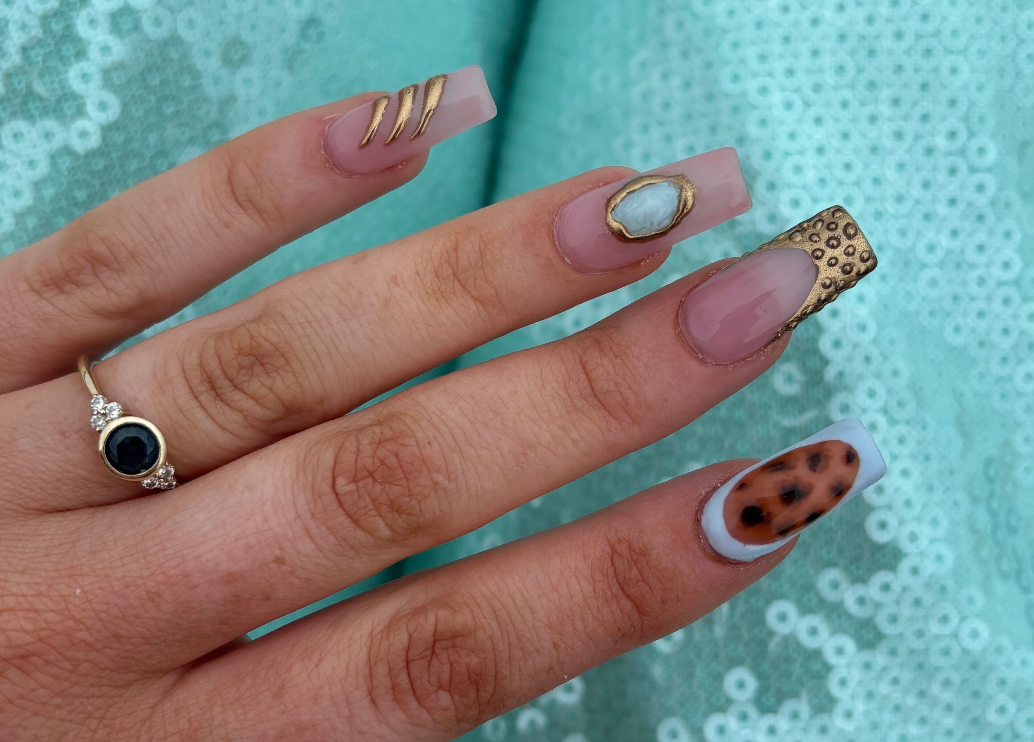 Elegant nail art at Coquette Charm Nail Salon, Cedar Vale, Queensland, AU showcasing intricate designs.