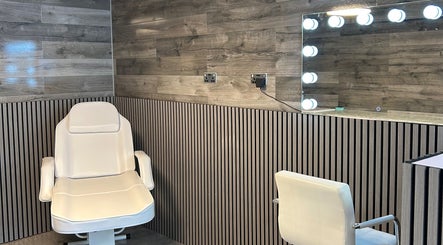 Modern beauty suite with sleek wooden walls at The Beauty Bar Liverpool, Liverpool, England, GB.