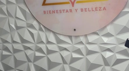 Panel decorativo y logo de GIO SPA LLC en Glen Ellyn, Illinois, US, resalta el bienestar.