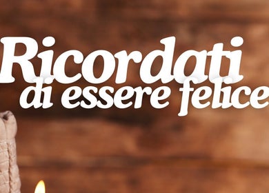 Citazione 'Ricordati di essere felice' con candela, Alessia Franceschin, San Bonifacio, Veneto, IT.