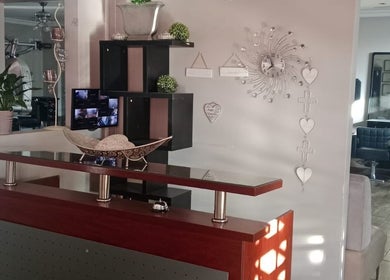 Elegant and modern reception area at M Beauty, Alberton, Gauteng, ZA with stylish decor and welcoming ambiance.