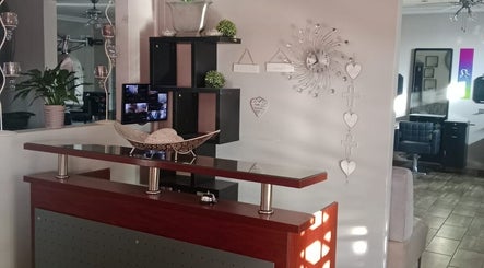 Elegant and modern reception area at M Beauty, Alberton, Gauteng, ZA with stylish decor and welcoming ambiance.