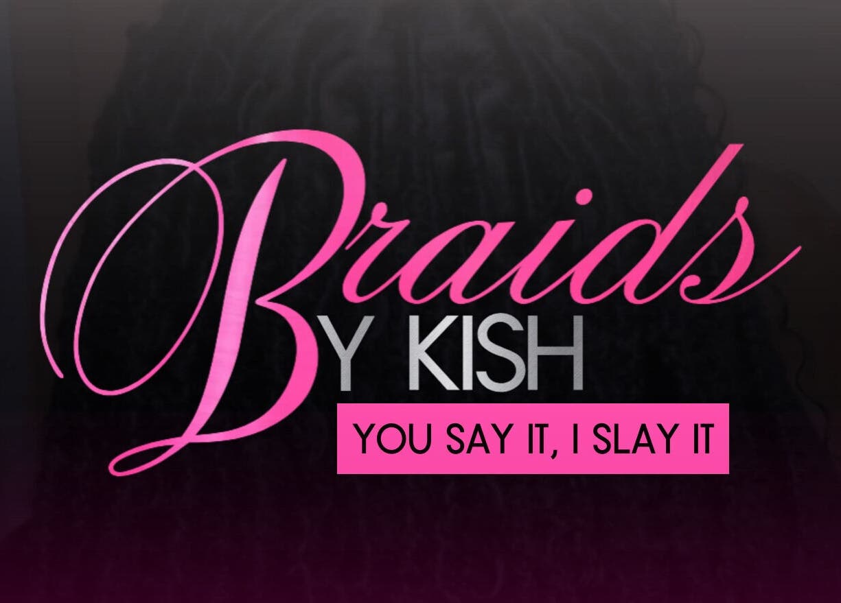 Braidsbykish salon logo highlighting beauty services in Kingston, St. Andrew Parish, JM.