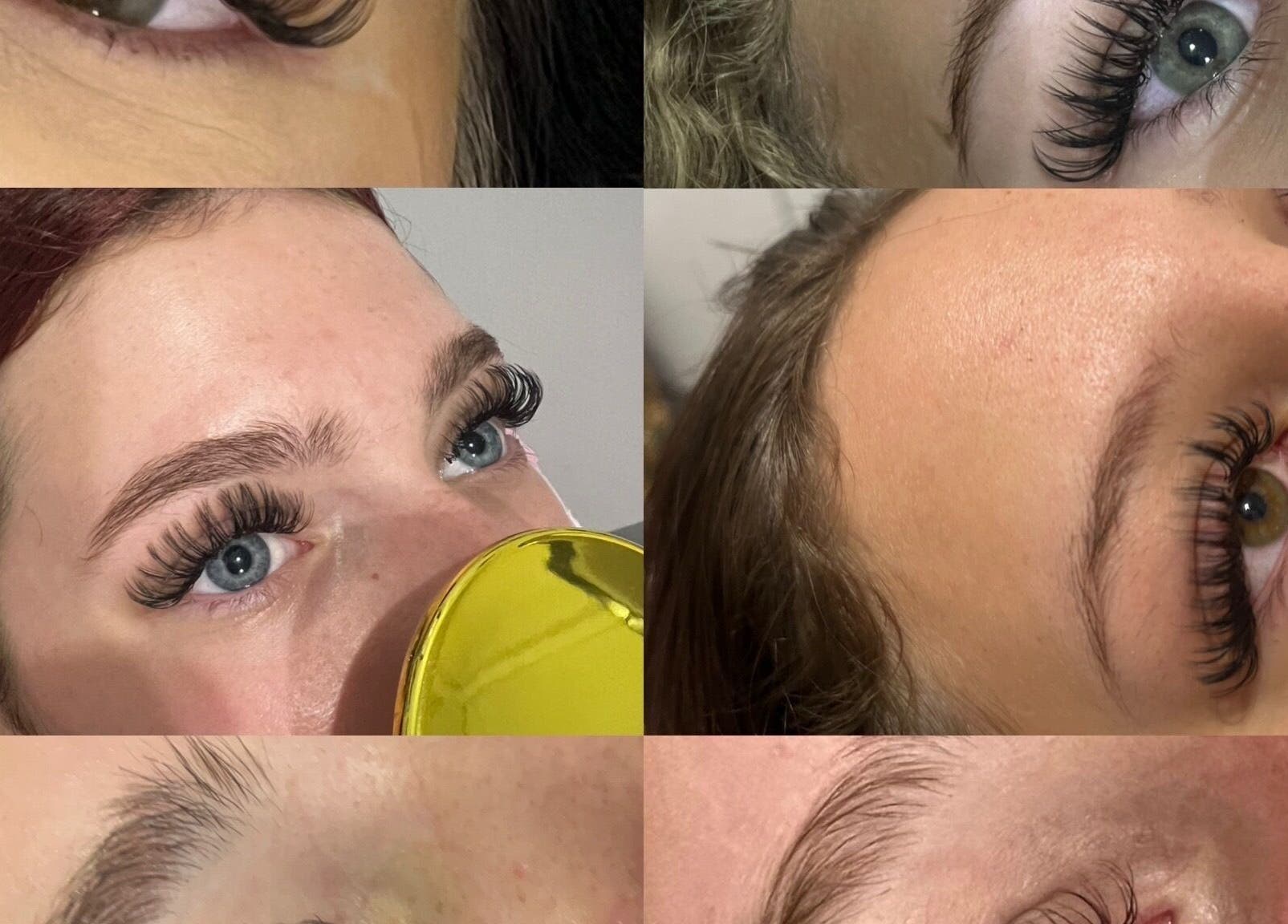 Eye close-ups showcasing lash and brow styles by Lash and brows by Sheyda, Surfers Paradise, Queensland, AU.