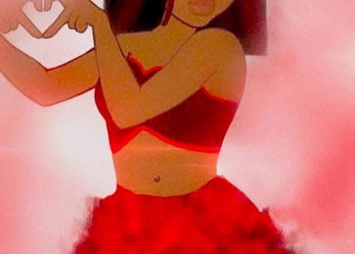 Stylish animation in red at 828_LuxBeauty, Manchester, Missouri, US.