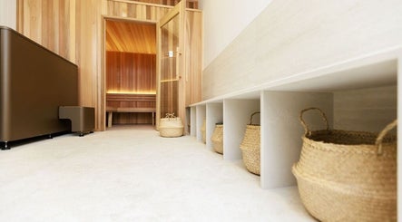 Elegant sauna at Excelsius Wellness Classes in Forest Glen, Queensland, AU with serene wooden interiors.