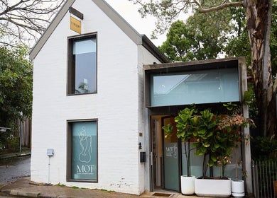Nurse Amy Aesthetics venue featuring modern entrance and lush plants, located in Paddington, New South Wales, AU.