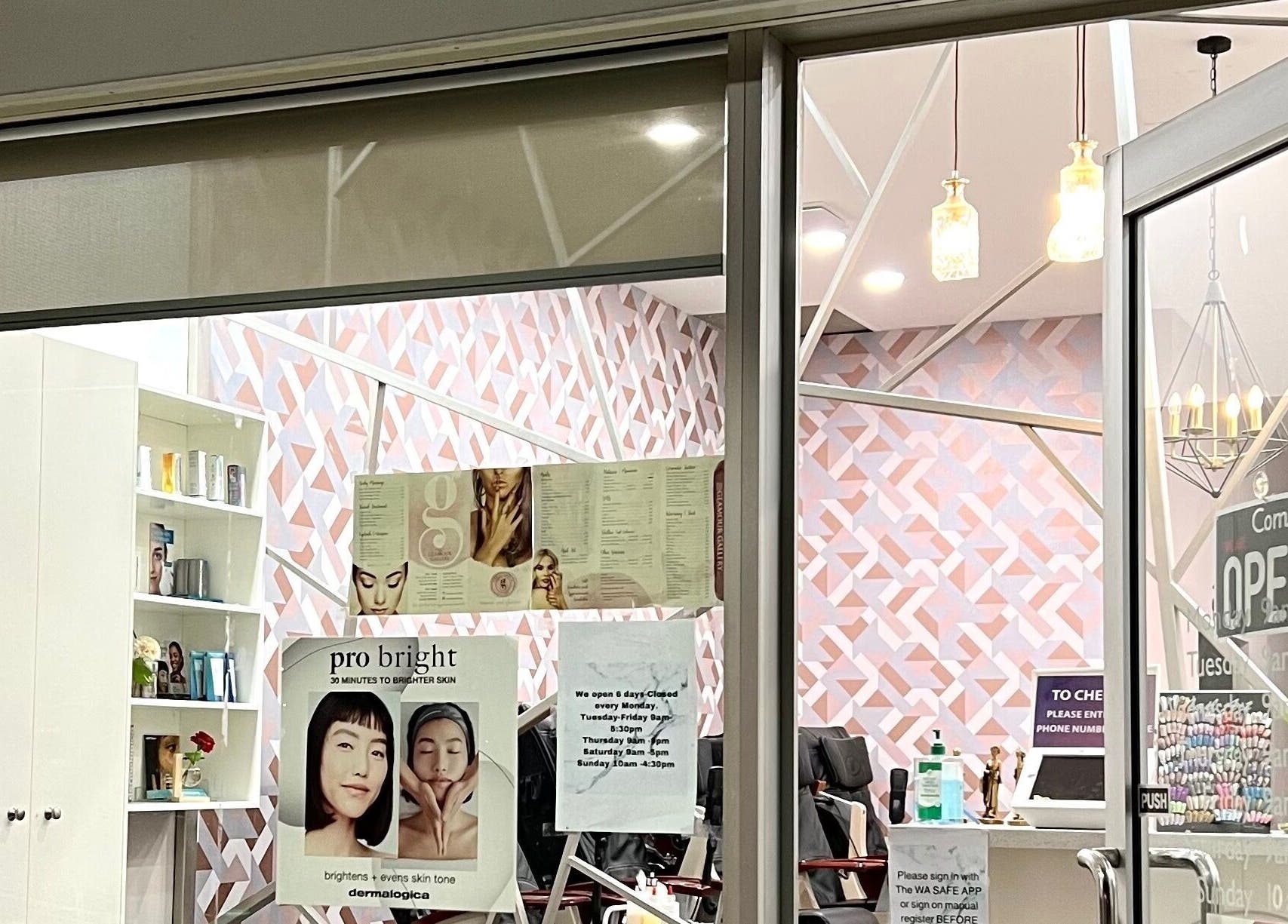 The Glamour Gallery in Ellenbrook, Western Australia, AU, showcasing a welcoming and stylish entrance.