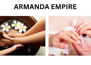 Relaxing foot bath and manicure at ARMANDA EMPIRE SPA, Kuantan, Pahang, MY, showcasing luxurious care.