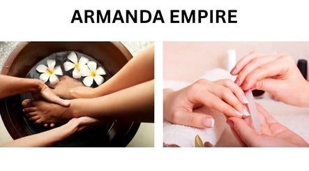 Relaxing foot bath and manicure at ARMANDA EMPIRE SPA, Kuantan, Pahang, MY, showcasing luxurious care.