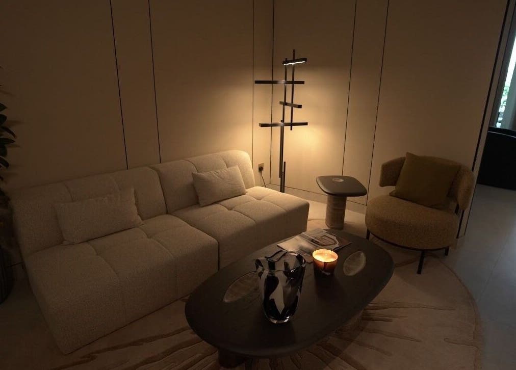 Elegant lounge area at Queen of Sheba, Al Khobar, Eastern Province, SA. Modern decor and cozy ambiance.