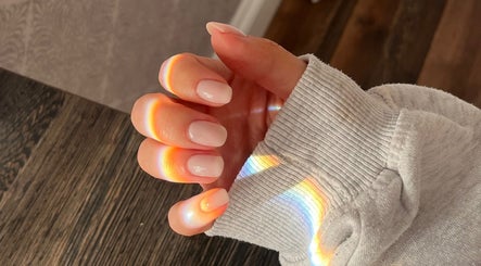 Stylish polished nails with rainbow light at Glossed by Ell, Oldbury, England, GB.