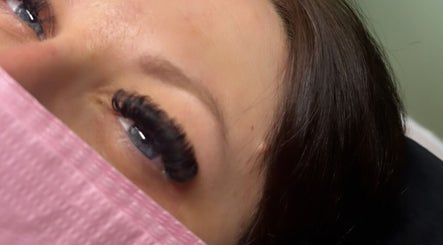 Close-up of expertly crafted eyelash extensions at Ari Cosmetics, Royal Wootton Bassett, England, GB.