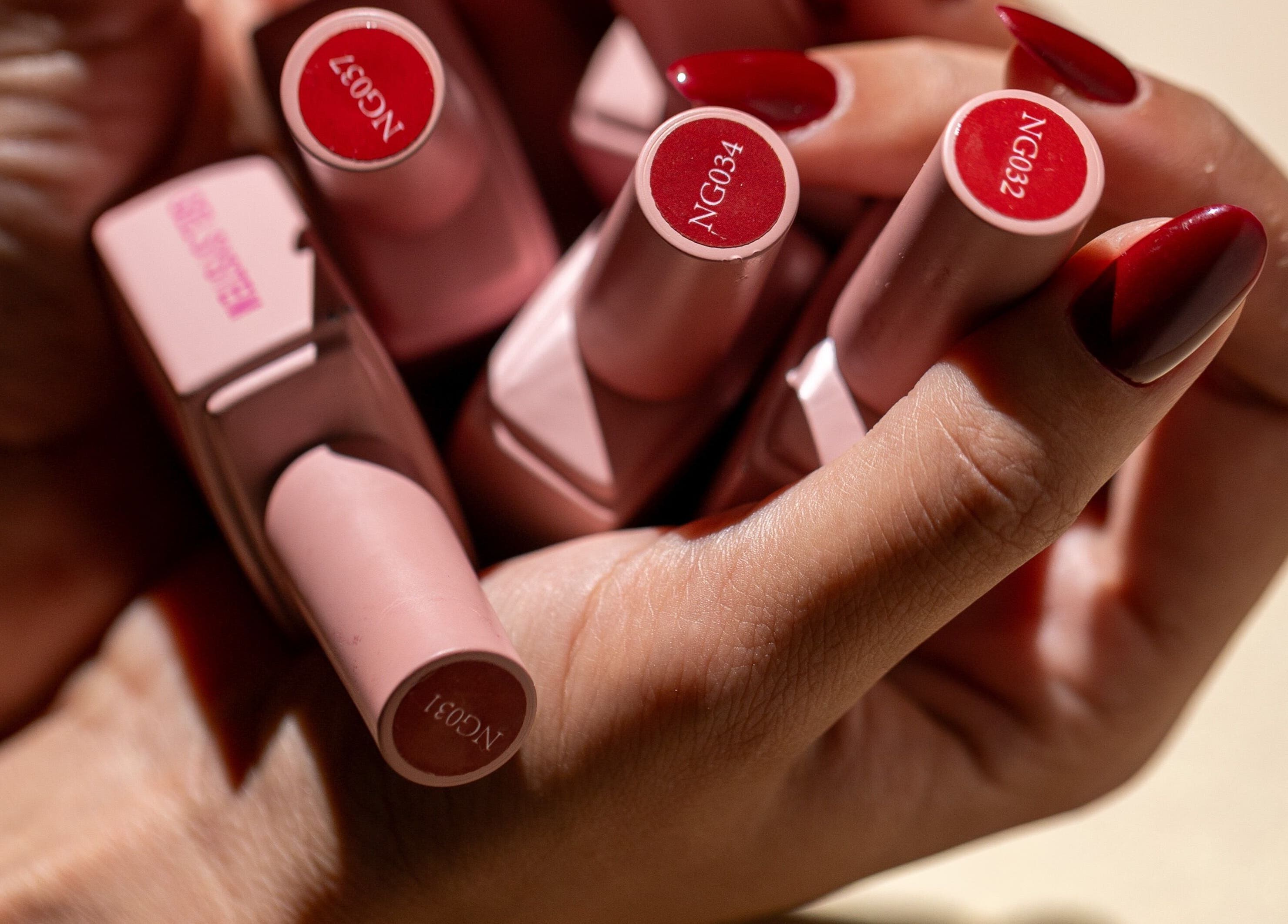 Red nail polish collection at The Polish'd Room, Casablanca, Casablanca-settat, MA.