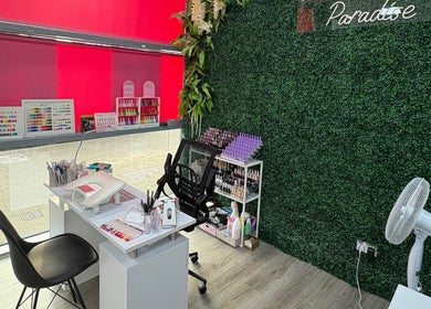 Chic nail salon with vibrant displays at At Your Fingertips, Tralee, County Kerry, IE.