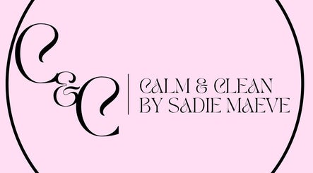Logo for Calm and Clean by Sadie Maeve designed on a pink background, located in GB.