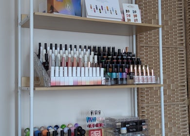Vibrant nail polish display at The Nail Aangan, Narre Warren South, Victoria, AU.