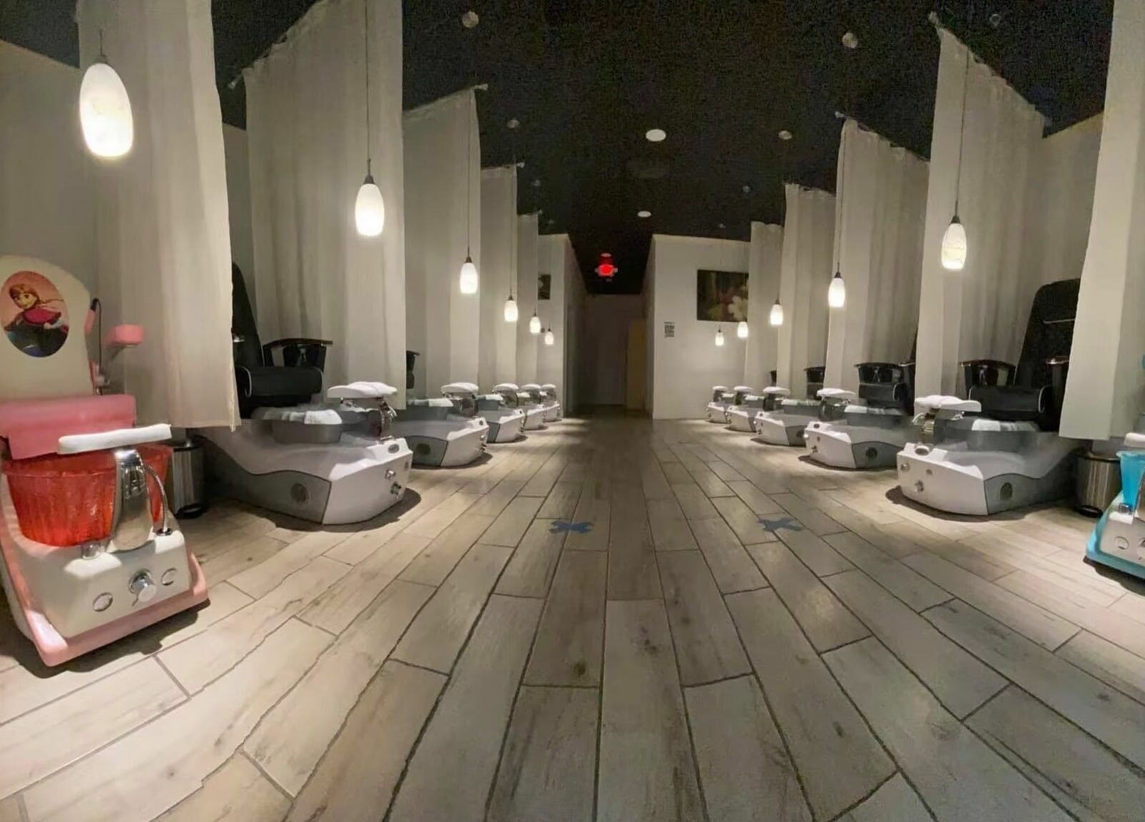 Elegant pedicure stations at Beverly Nails and Spa Boutique, Beverly, Massachusetts, US offering luxury care.