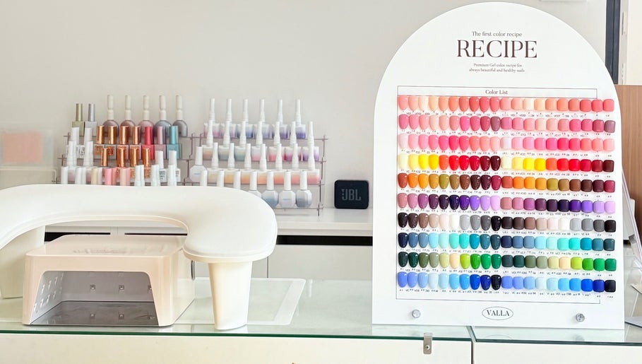 Naily Atelier's nail polish display in West Ryde, New South Wales, AU with vibrant color options.