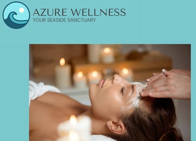 A serene facial treatment at Azure Wellness, Combe Martin, England, GB with calming candlelight ambiance.
