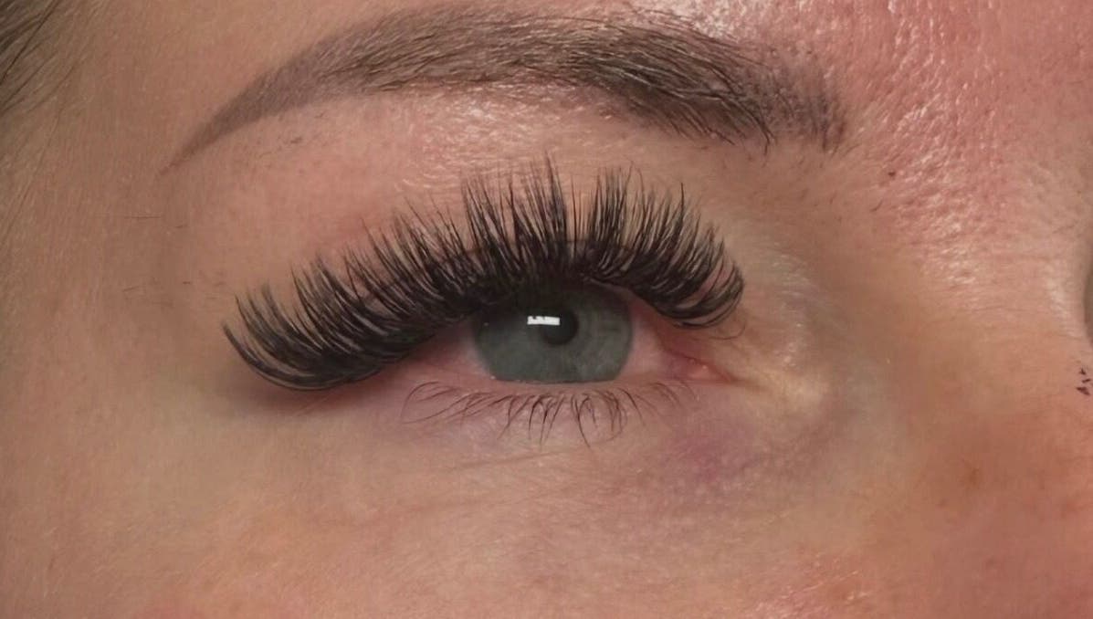 Close-up of eyelash extensions at Lilly Pottrick Aesthetics, Mission, British Columbia, CA.