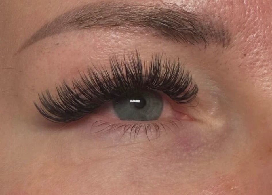 Close-up of eyelash extensions at Lilly Pottrick Aesthetics, Mission, British Columbia, CA.