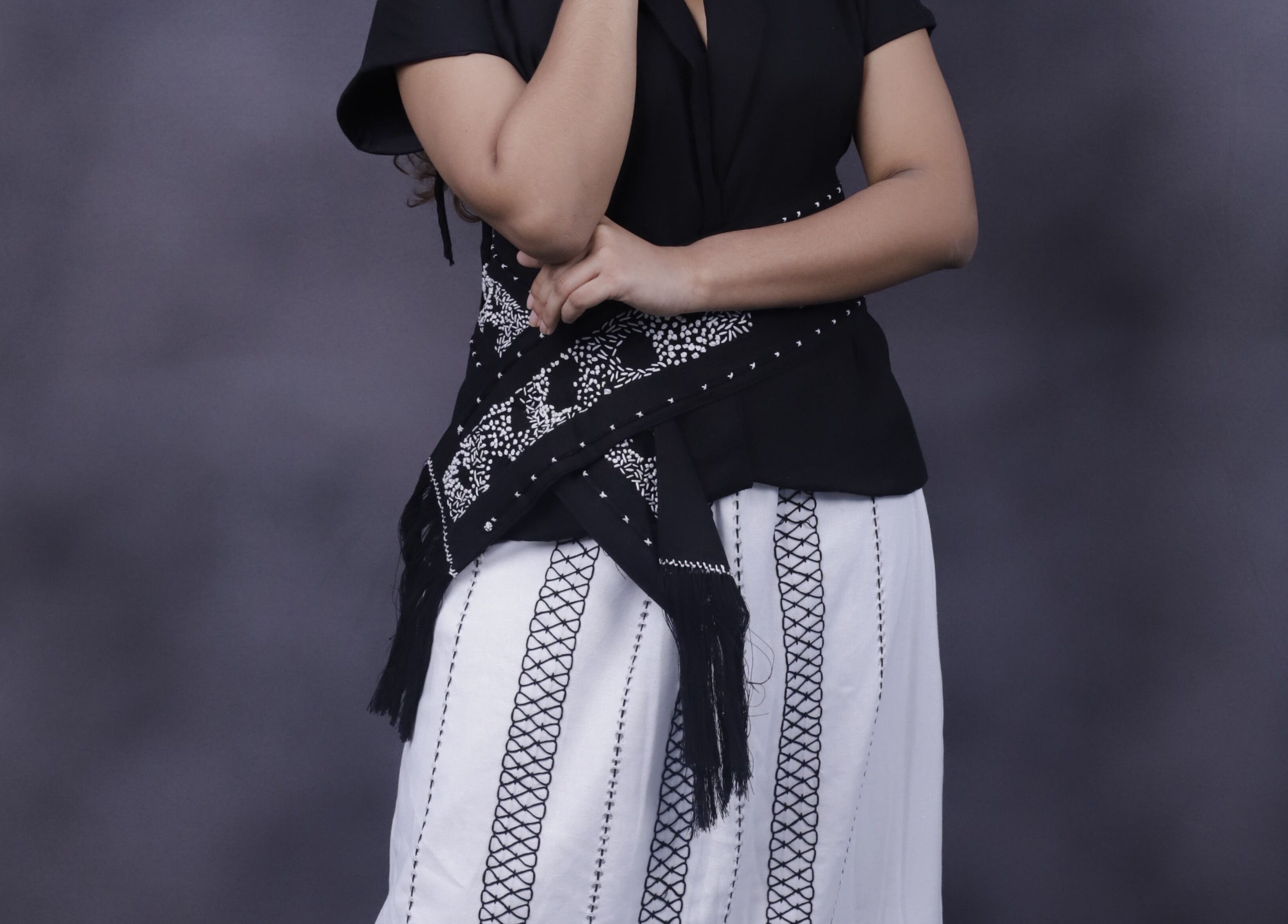 Stylish black and white attire at The Beauty Genie.Lk, Dehiwala-mount Lavinia, Western Province, LK.