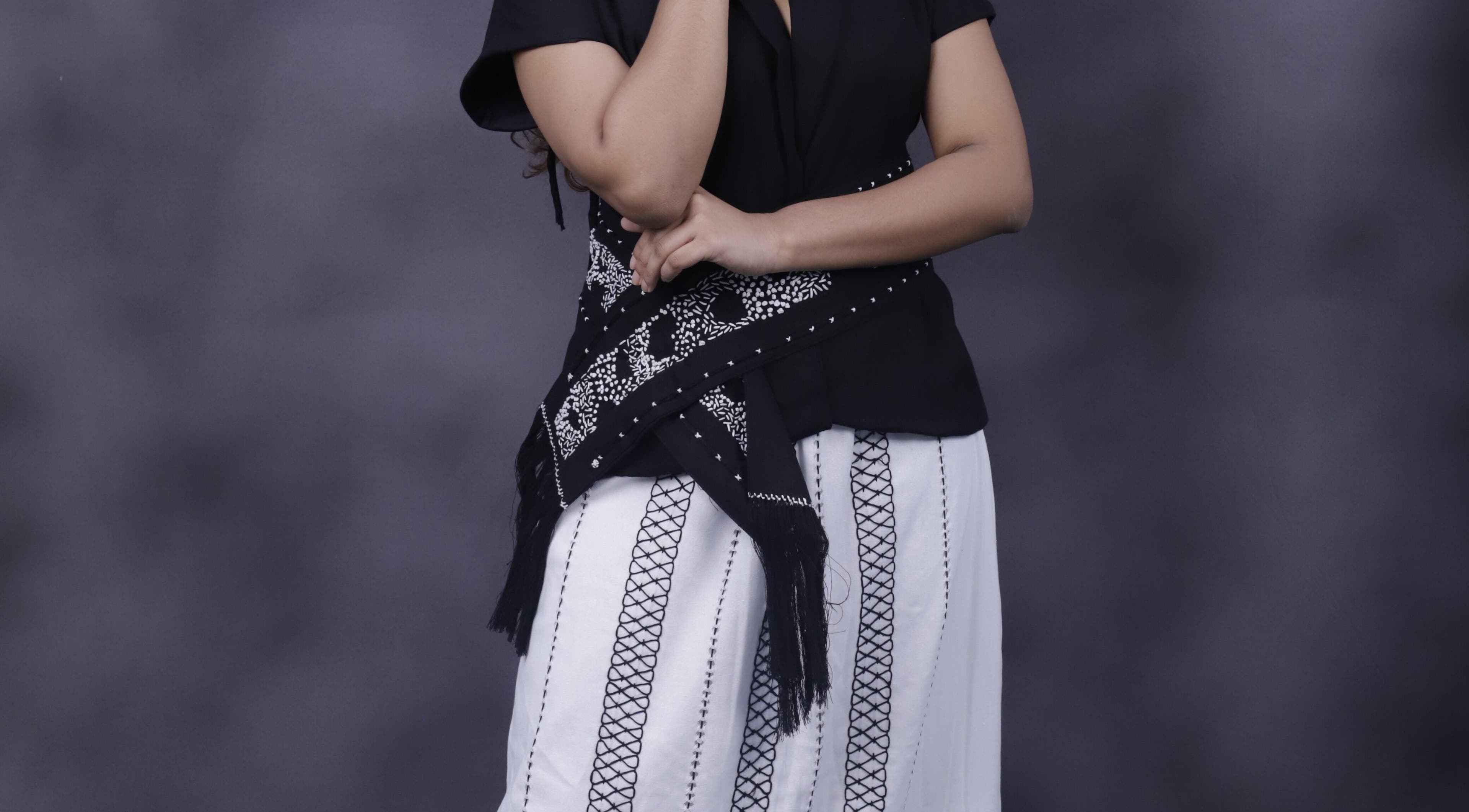 Stylish black and white attire at The Beauty Genie.Lk, Dehiwala-mount Lavinia, Western Province, LK.