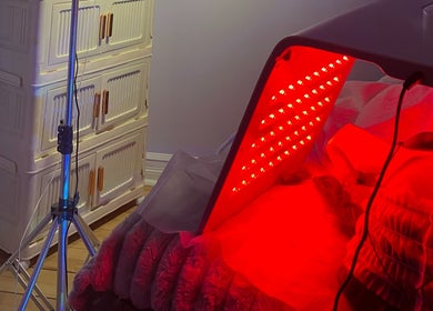 Red LED therapy setup at 416Skin Aesthetics & Academy, Toronto, Ontario, CA, for advanced skin treatment.