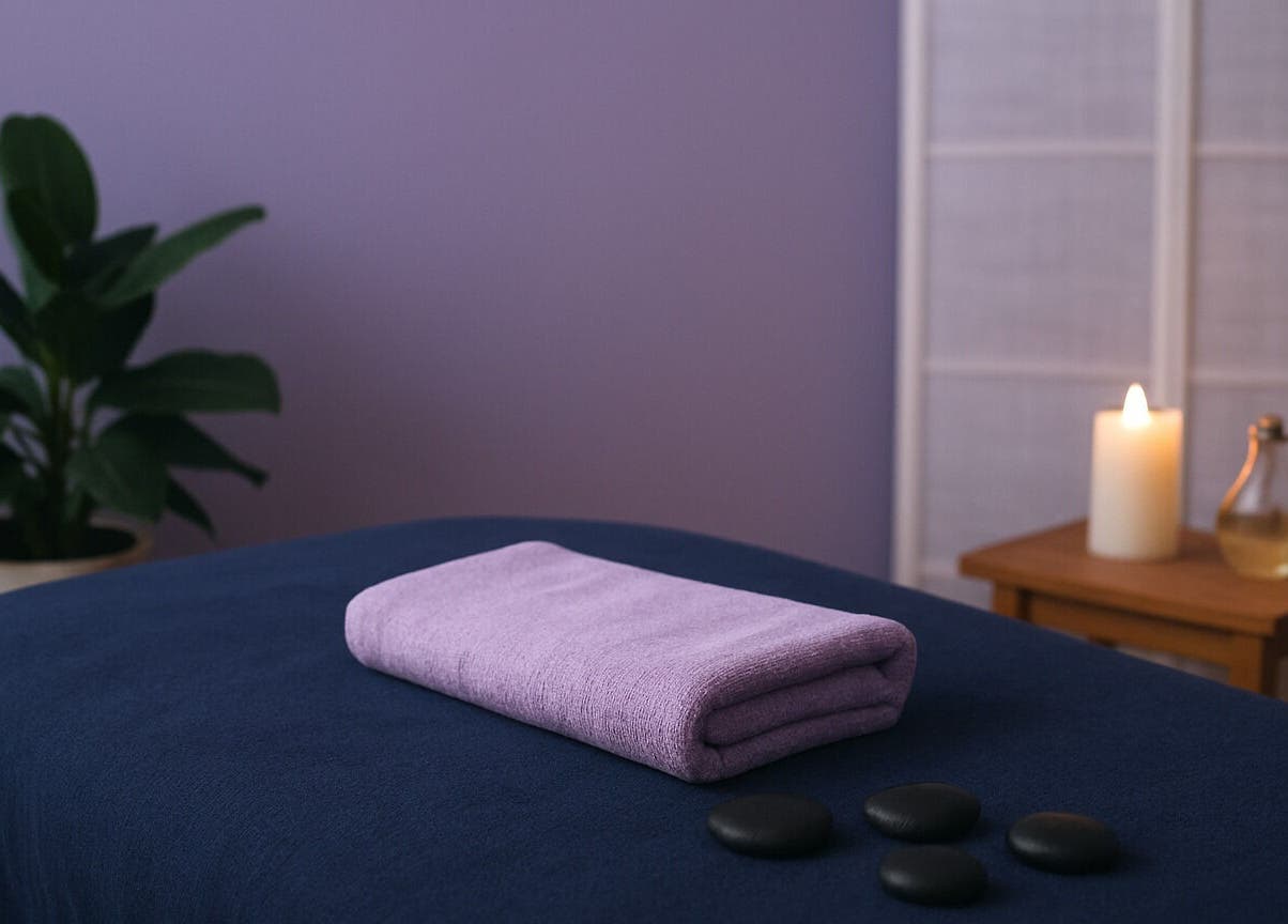 Tranquil spa setting with massage table at 416 Skin Aesthetics & Academy, Toronto, Ontario, CA.