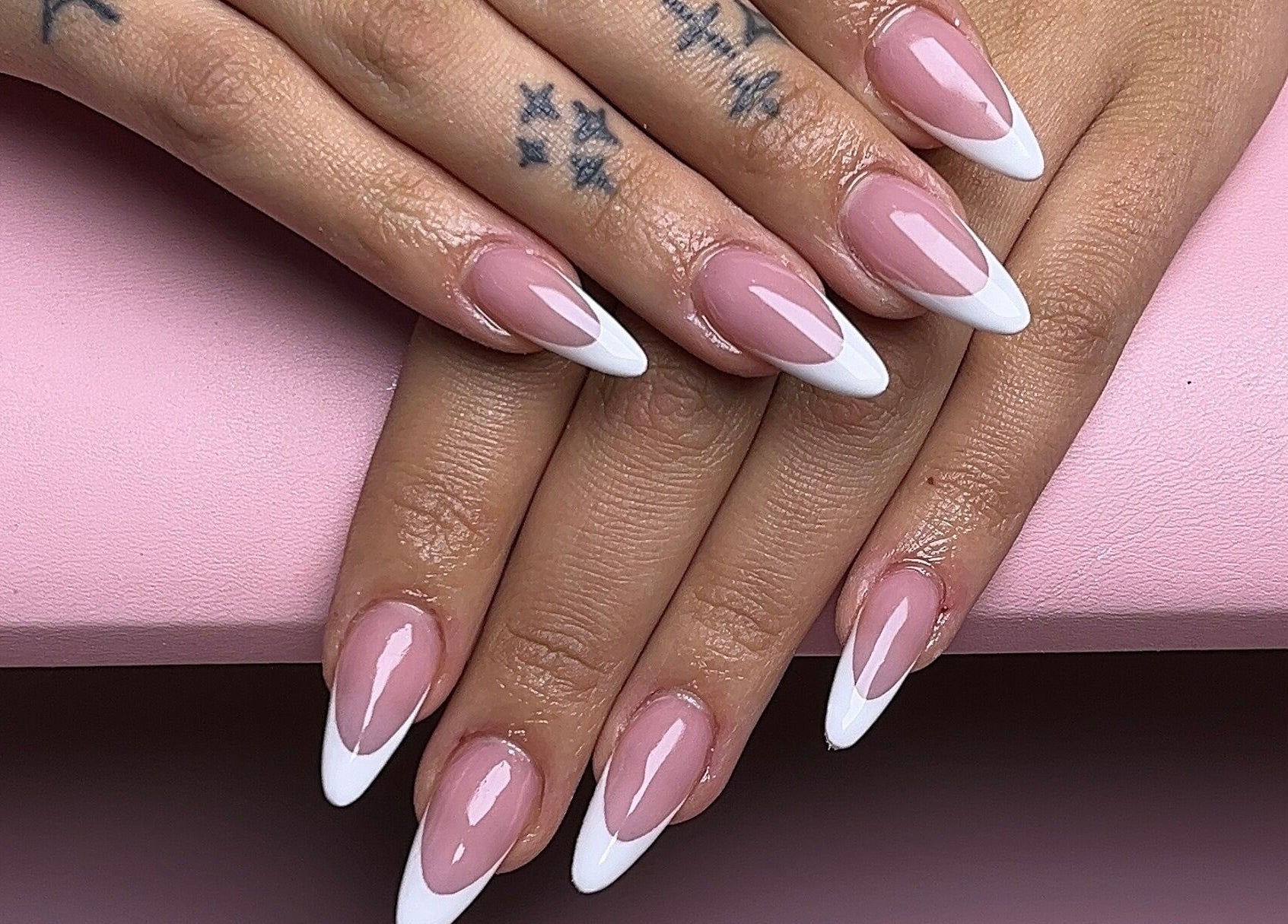 Chic French manicure at Saintysclaws, Randburg, Gauteng, ZA. Perfect nails for elegance and style.