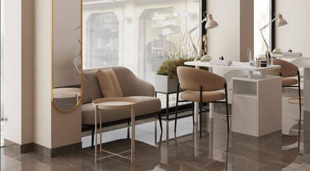 Chic, modern interior of Double Space in Lisboa, Lisboa, PT featuring sleek furniture and ambient lighting.
